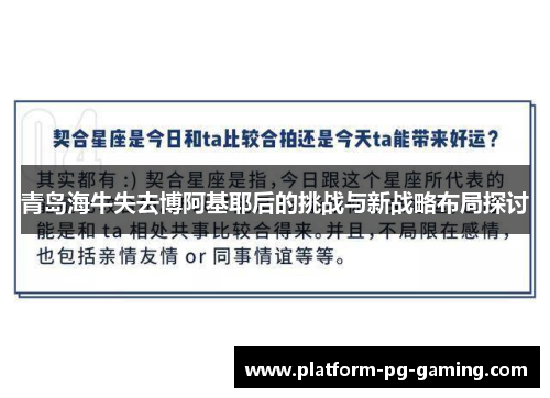 青岛海牛失去博阿基耶后的挑战与新战略布局探讨 青岛海牛失去博阿基耶后的挑战与新战略布局探讨